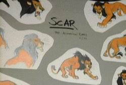 Different drawings of Scar